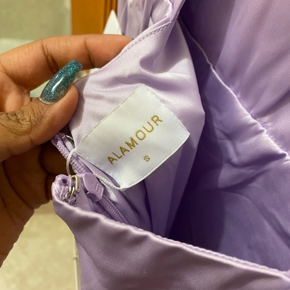 Lilac Satin Dress - Picture 5 of 7